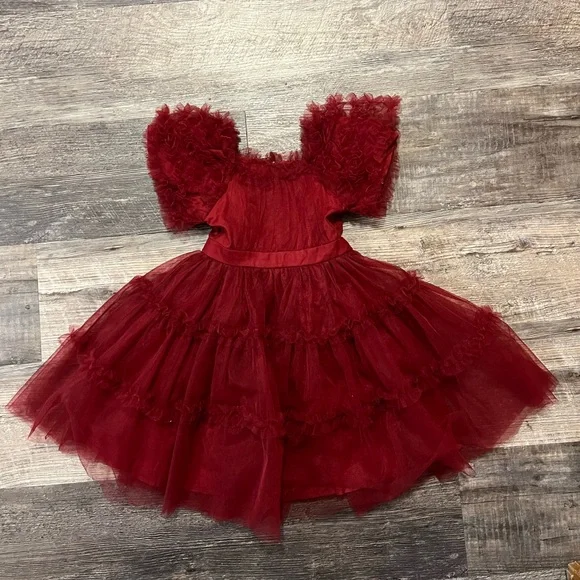 fitted lace wedding dress Carly Dress in Red Taffeta XXS